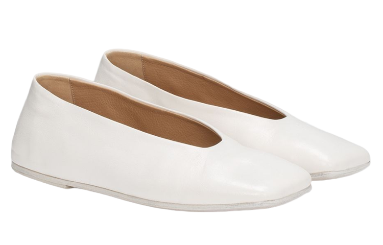 (W) Marsèll Spatolona 'White Leather Flat' 圖 2