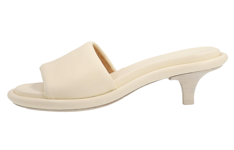 (W) Marsèll Spilla 'White Leather Round-Toe Slide'