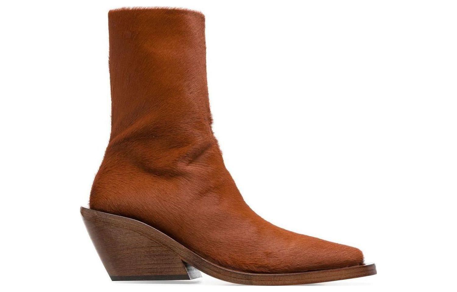 (W) Marsèll Suede Fashion Chunky Heel Ankle Boot 'Amber Orange' 圖 2