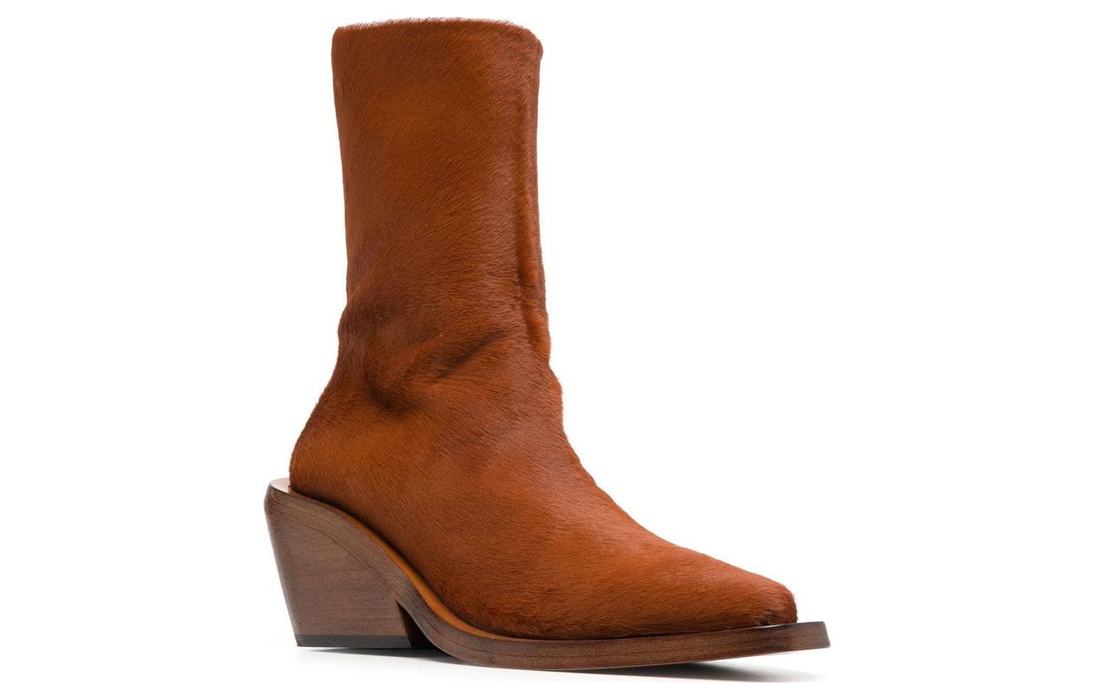 (W) Marsèll Suede Fashion Chunky Heel Ankle Boot 'Amber Orange' 圖 3