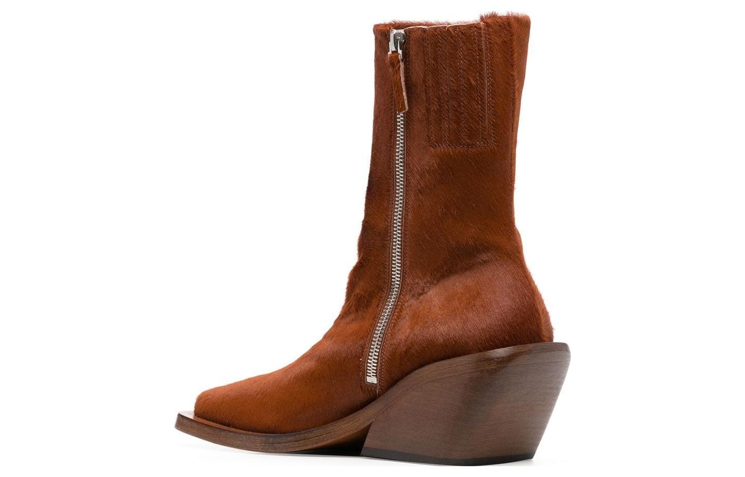 (W) Marsèll Suede Fashion Chunky Heel Ankle Boot 'Amber Orange' 圖 4