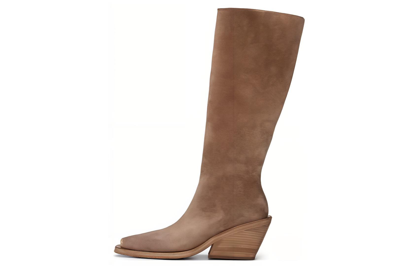 (Women) Marsèll Suede Round Toe High-Top Boots 'Brown' MW6934186310