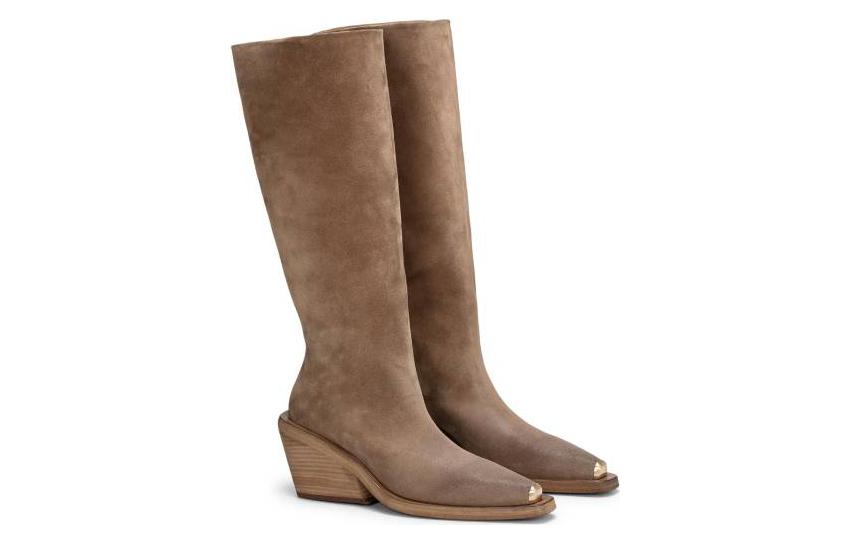 Order (W) Marsèll Suede Sepatu Boot Tinggi Ujung Bulat 'Coklat' MW6934186310