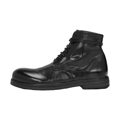 (W) Marsèll Zucca Zeppa 'Black Leather Lace-Up Ankle Boots'