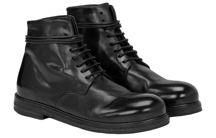 (W) Marsèll Zucca Zeppa 'Black Leather Lace-Up Ankle Boots' 圖 3