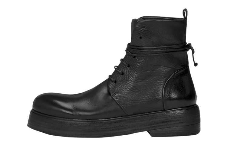 (W) Marsèll Zuccolona 'Black Leather Lace-Up Ankle Boot'