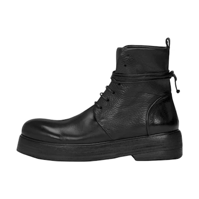 (W) Marsèll Zuccolona 'Black Leather Lace-Up Ankle Boot'
