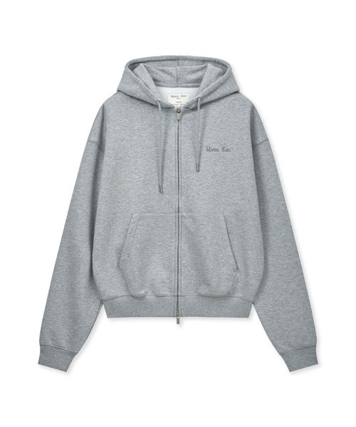(Women) Matin Kim Back Logo Essential Zip-Up Hoodie in Grey MK2600JP303VGY