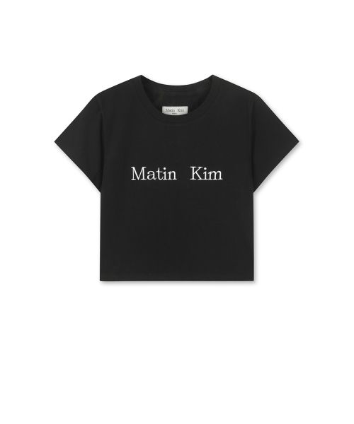 (Women) Matin Kim Black Logo Crop Top MK2600TS741VBB