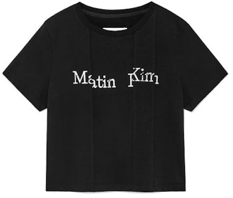 (Women) Matin Kim Black Unbalance Logo Crop Top MK2600TS707VBB Buy (Women) Matin Kim Black Unbalance Logo Crop Top MK2600TS707VBB