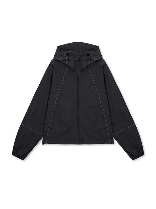 (Women) Matin Kim Cropped Back Logo Hoodie Windbreaker - Black MK2611JP006MBB