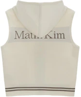 (Women) Matin Kim SS25 Ivory Logo Knit Hoodie Vest for Women MK2400KV753MIV (Women) Matin Kim SS25 Ivory Logo Knit Hoodie Vest for Women MK2400KV753MIV