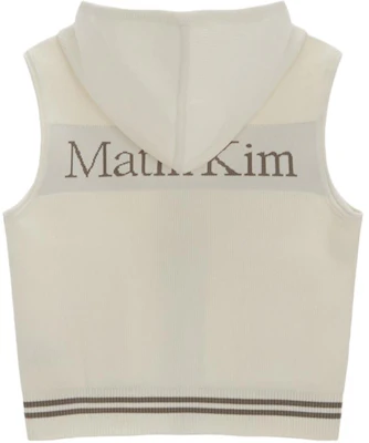 (Women) Matin Kim SS25 Ivory Logo Knit Hoodie Vest for Women MK2400KV753MIV Buy (Women) Matin Kim SS25 Ivory Logo Knit Hoodie Vest for Women MK2400KV753MIV