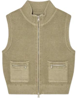 (Women) Matin Kim SS25 Logo Knit Zip Vest Women’s Light Khaki MK2511KV001MLK (Women) Matin Kim SS25 Logo Knit Zip Vest Women’s Light Khaki MK2511KV001MLK