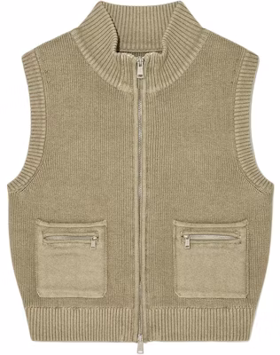 (Women) Matin Kim SS25 Logo Knit Zip Vest Women’s Light Khaki MK2511KV001MLK Buy (Women) Matin Kim SS25 Logo Knit Zip Vest Women’s Light Khaki MK2511KV001MLK