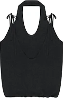 (Women) MATIN KIM SS26 Black Layered Tie Halter Neck Knit Top for Women MK2634PO006MBB (Women) MATIN KIM SS26 Black Layered Tie Halter Neck Knit Top for Women MK2634PO006MBB