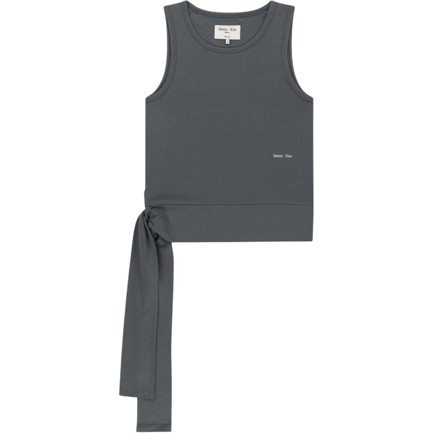 (Women) Matin Kim SS26 Charcoal Sleeveless Top with Hem Tie Detail for Women MK2634TS036MCH