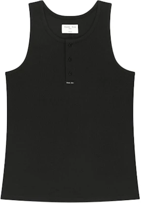 Matin Kim SS26 Sleeveless Henley Top in Black - Slim Fit, Comfortable Design MK2634TS511HBB Buy Matin Kim SS26 Sleeveless Henley Top in Black - Slim Fit, Comfortable Design MK2634TS511HBB