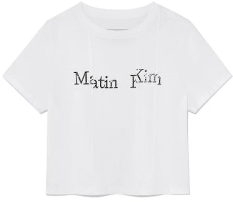 (Women) Matin Kim Unbalance Logo White Crop Top MK2600TS707VWH Buy (Women) Matin Kim Unbalance Logo White Crop Top MK2600TS707VWH