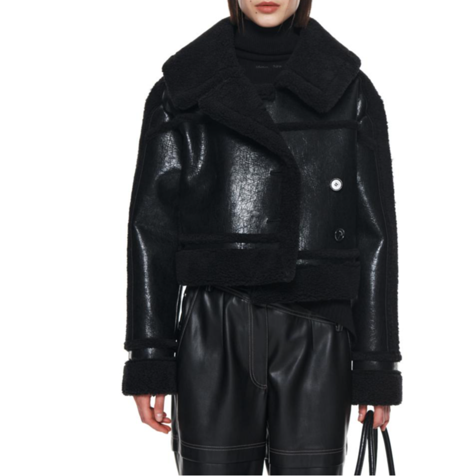 Details for (W) MATIN KIM Jaket Kulit Pendek Hitam Wanita Unisex Desain Elegan. MK239NJP057MBB