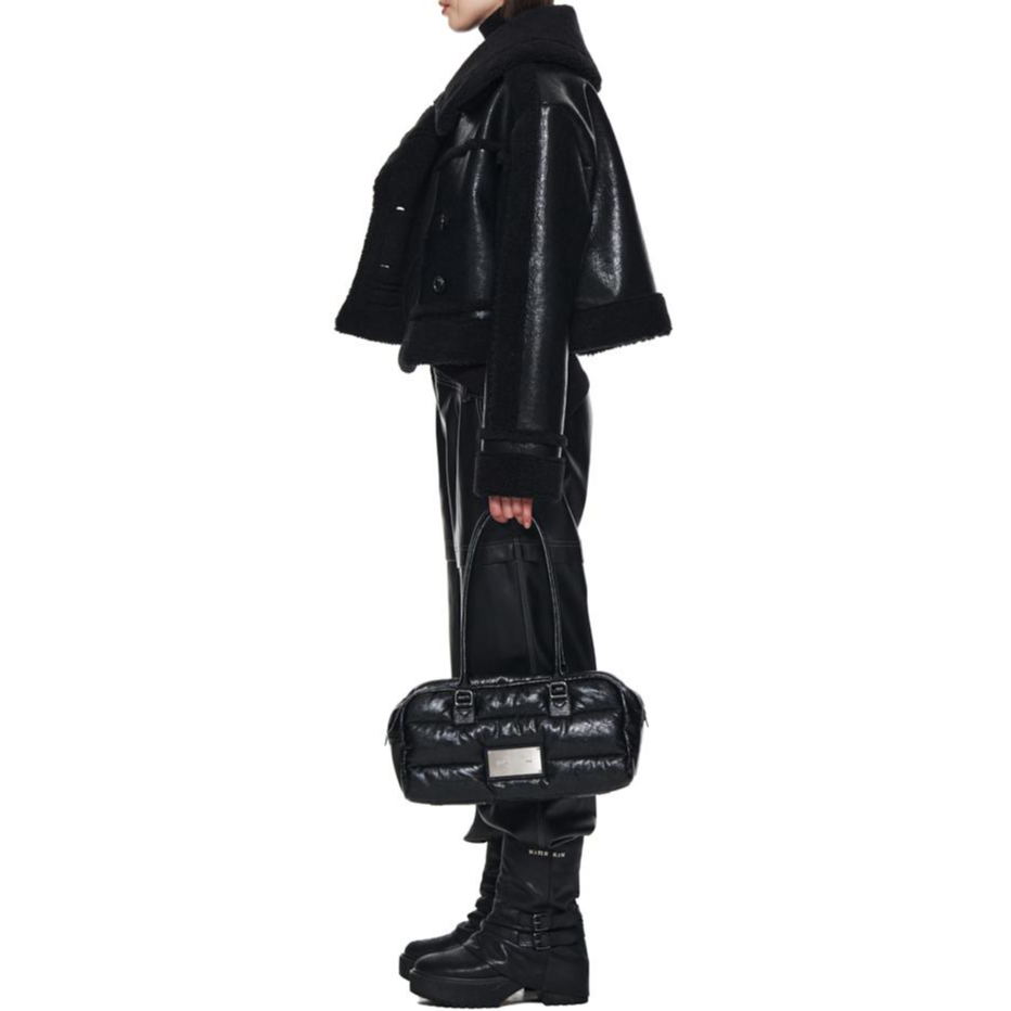 Cheap (W) MATIN KIM Jaket Kulit Pendek Hitam Wanita Unisex Desain Elegan. MK239NJP057MBB