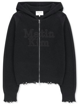 women-matin-kim-waffle-texture-knit-zip-up-hoodie-in-charcoal-mk-2677-cd-320-uch