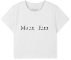 (Women) Matin Kim White Logo Crop Top MK2600TS741VWH (Women) Matin Kim White Logo Crop Top MK2600TS741VWH
