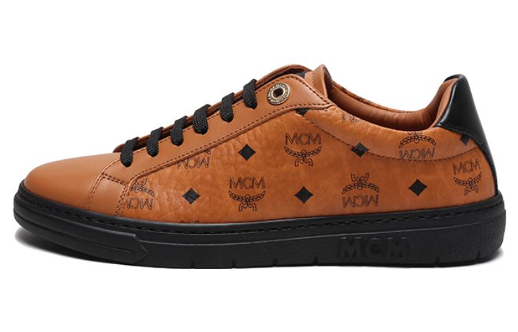 (Women) MCM Brown Leather Low-Top Printed Fashion Sneakers MESCSMM01BK