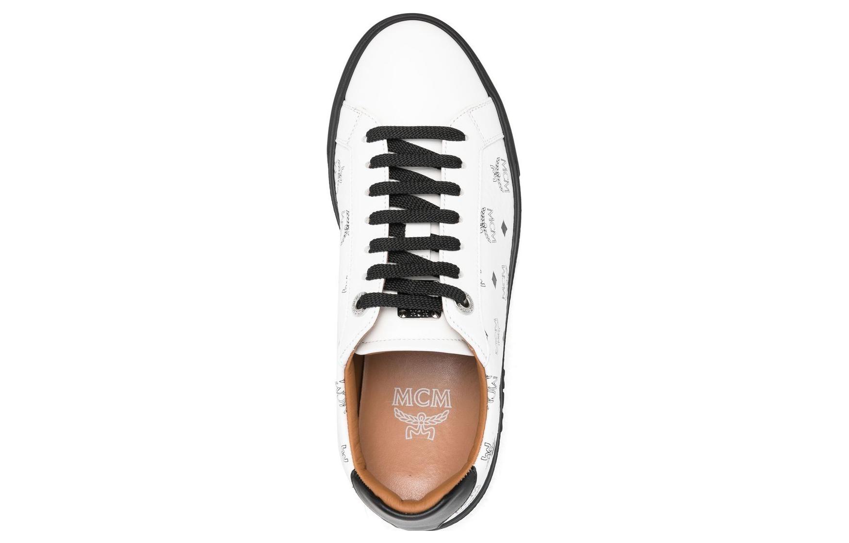 Shop (W) MCM Canvas Laag ''Wit Zwart'' MESCATD03BK