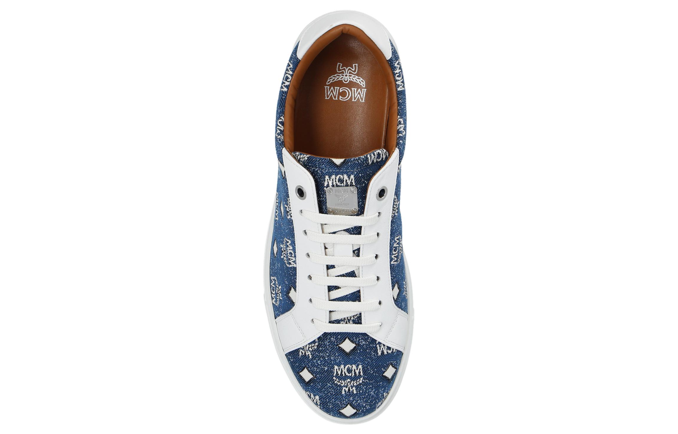 (W) MCM Denim Print Low-Top Sneaker 'Blue White' 圖 3