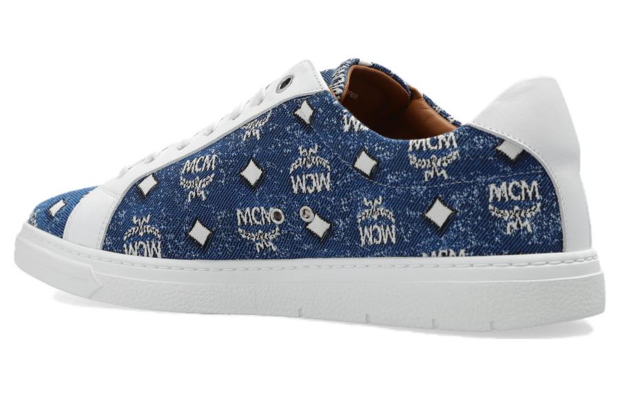 (W) MCM Denim Print Low-Top Sneaker 'Blue White' 圖 4