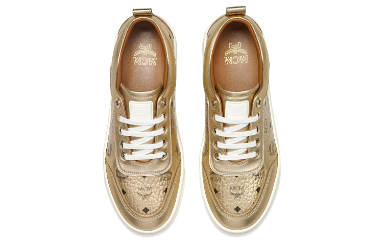 (W) MCM Leather Platform Sneaker 'Gold' 圖 4