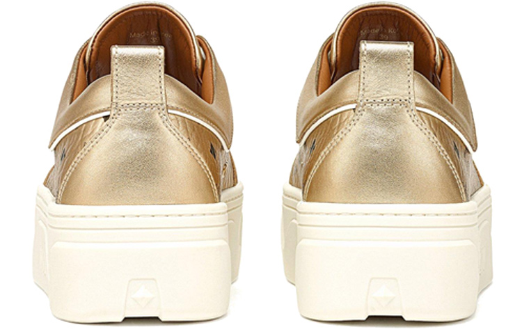 (W) MCM Leather Platform Sneaker 'Gold' 圖 5