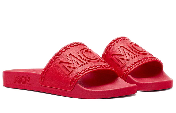 (W) MCM Logo Rubber Slide 'Red' 圖 3