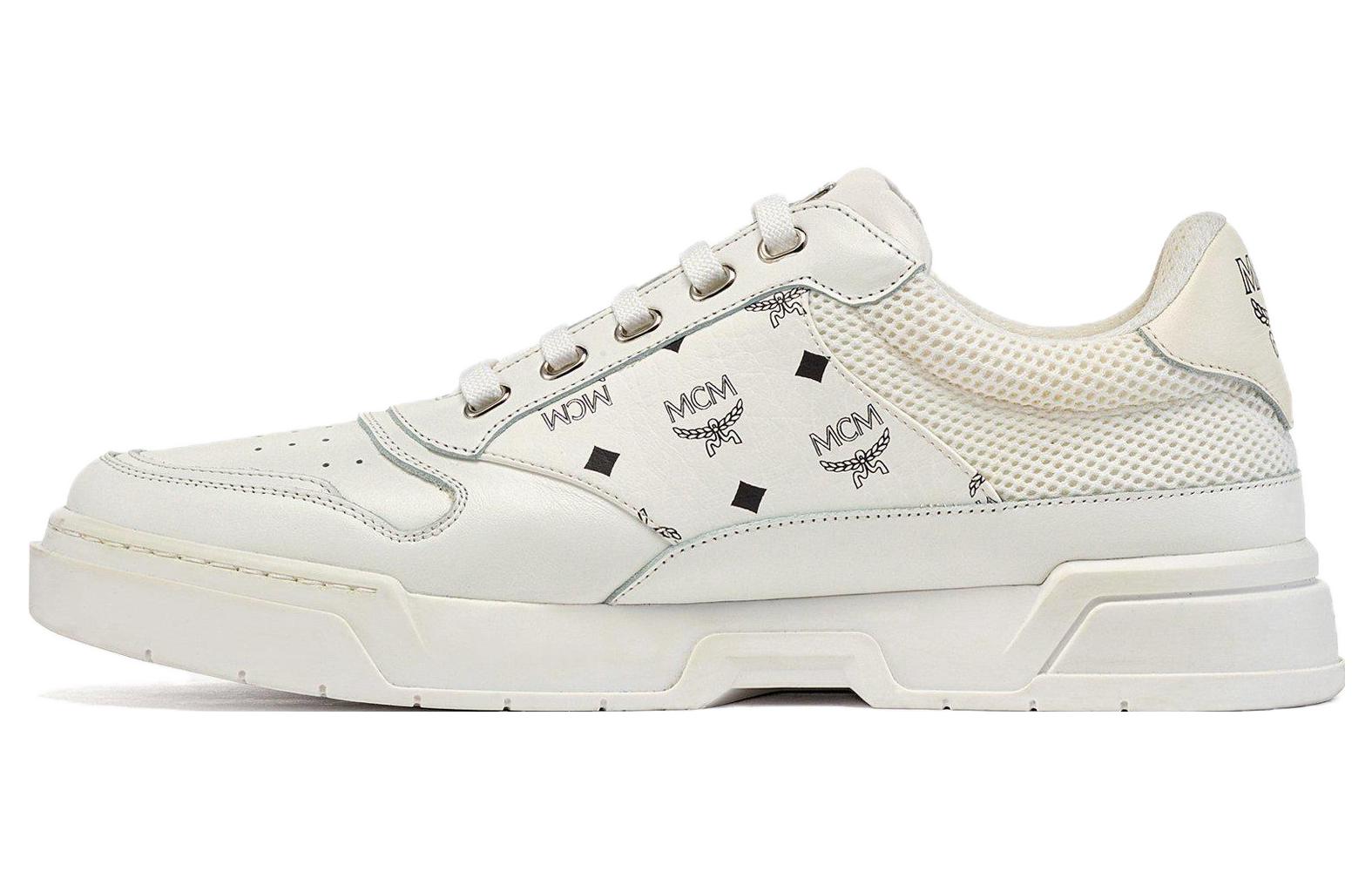 (Women) MCM Low Top Sneakers 'White Calfskin' MESDASW03WT035