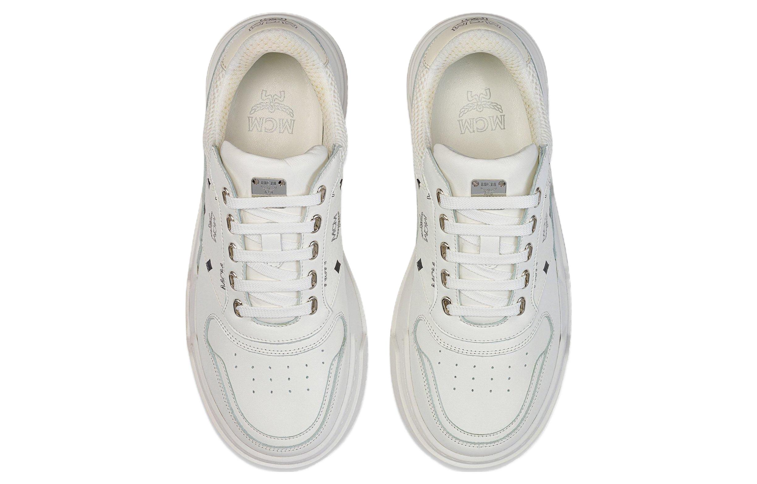 Lookbook (W) Zapatillas MCM Low Top 'Piel Blanca' MESDASW03WT035