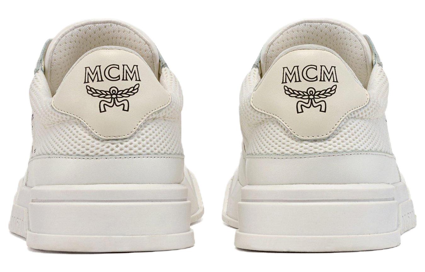Shop MCM 小牛皮 舒適百搭休閒氣質耐磨防滑 低幫 板鞋 女款 白色