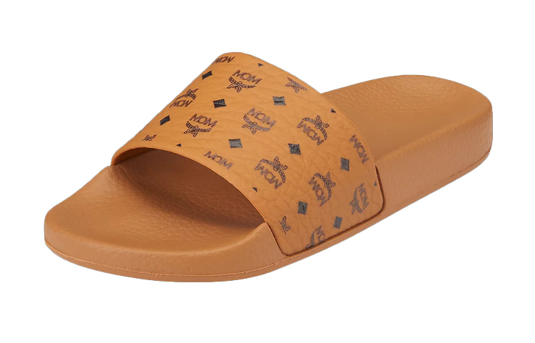 (W) MCM Monogram Print Rubber Slides Cognac 'Brown' 圖 3