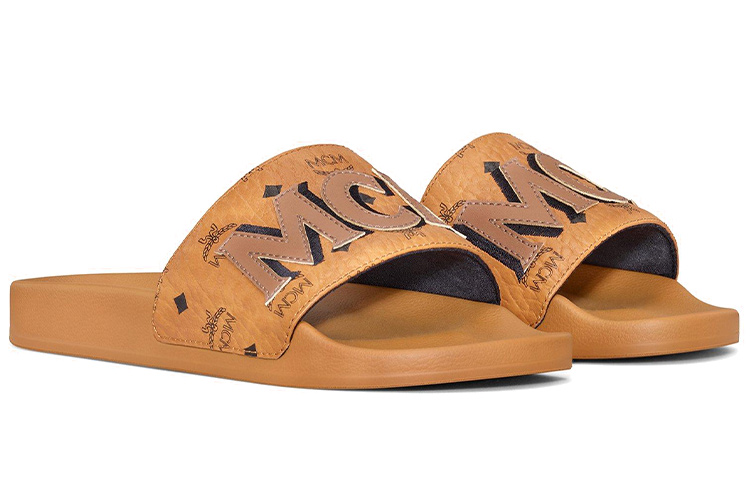 Lookbook (W) MCM 黄配色字母印花拖鞋 MESAAMM11CO036