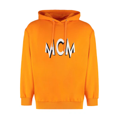 (Women) MCM Orange Logo Print Pullover Hoodie MFADAMM03O000M