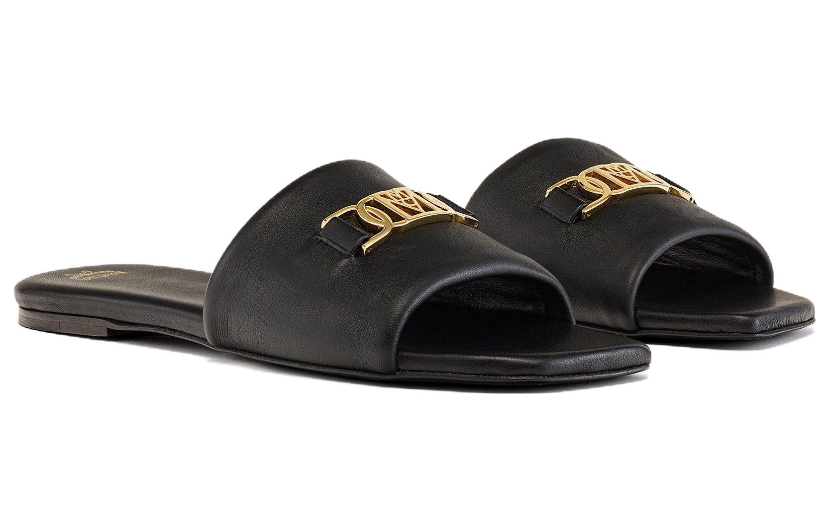 Order (W) (女性用) MCM スライド「ブラックシープスキン コンフォートエレガンス」MESDALD05BK036 MESDALD05BK036