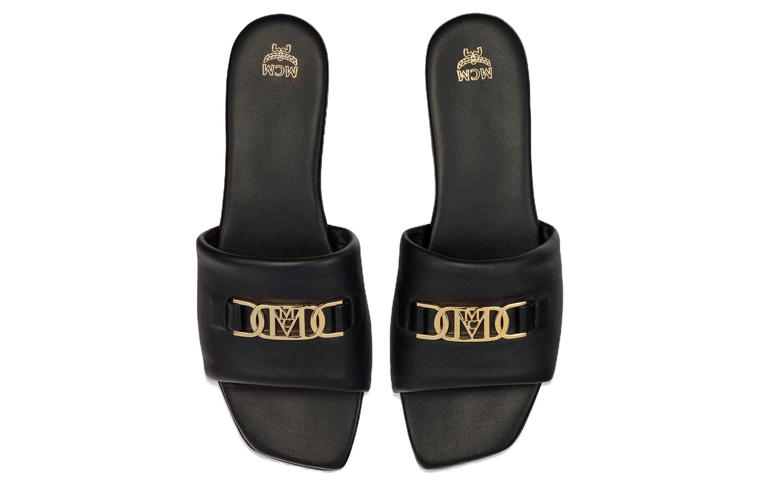 Lookbook (W) (女性用) MCM スライド「ブラックシープスキン コンフォートエレガンス」MESDALD05BK036 MESDALD05BK036