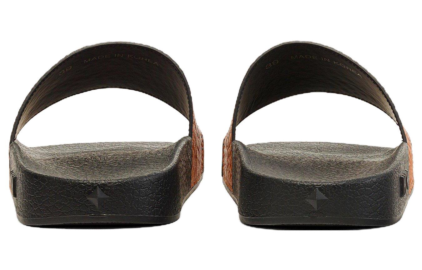 Lookbook MCM 皮革 舒適休閒 一字拖鞋 女款 棕色