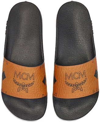 (W) MCM 브라운 가죽 슬라이드 MESDAMM01CO036 Shop (W) MCM 브라운 가죽 슬라이드 MESDAMM01CO036