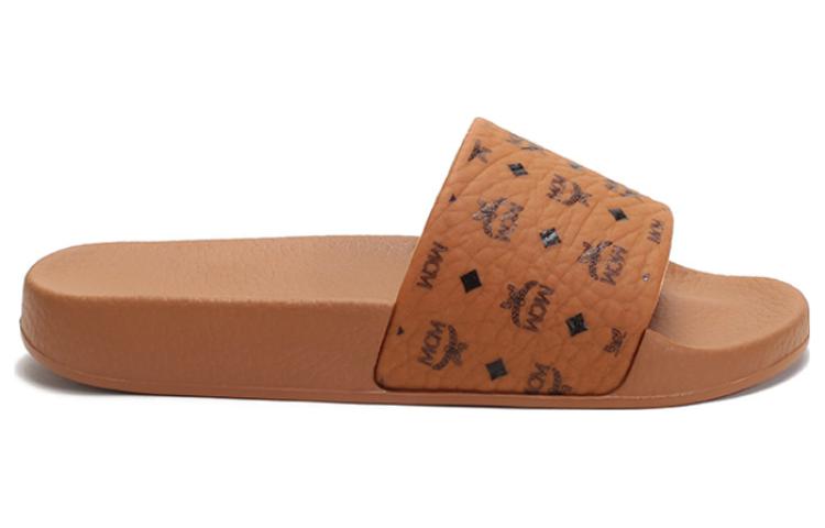 Order MCM PU 一字型 時尚涼拖 女款 干邑色