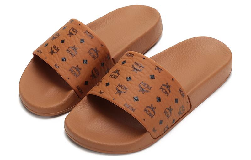 Lookbook (W) MCM Slide 'Cognac' Sandal Kulit Asli MES8AMM60CO