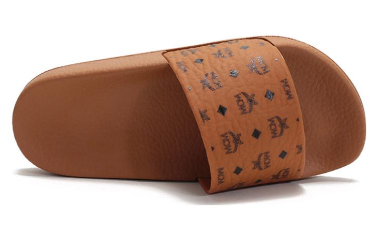 Purchase (W) MCM Slide 'Cognac' Sandal Kulit Asli MES8AMM60CO