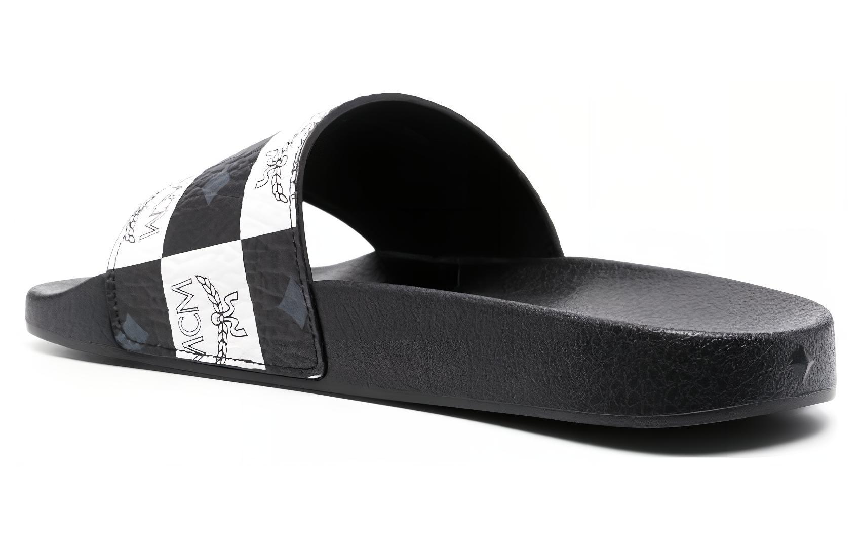 Lookbook (W) MCM拖鞋 '黑白单色网格' MESCAMM06