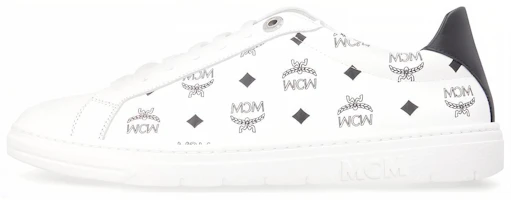 (Women) MCM Terrain Low-Top Calfskin Fashion Sneakers White Black MESBAMM05WT001 (Women) MCM Terrain Low-Top Calfskin Fashion Sneakers White Black MESBAMM05WT001