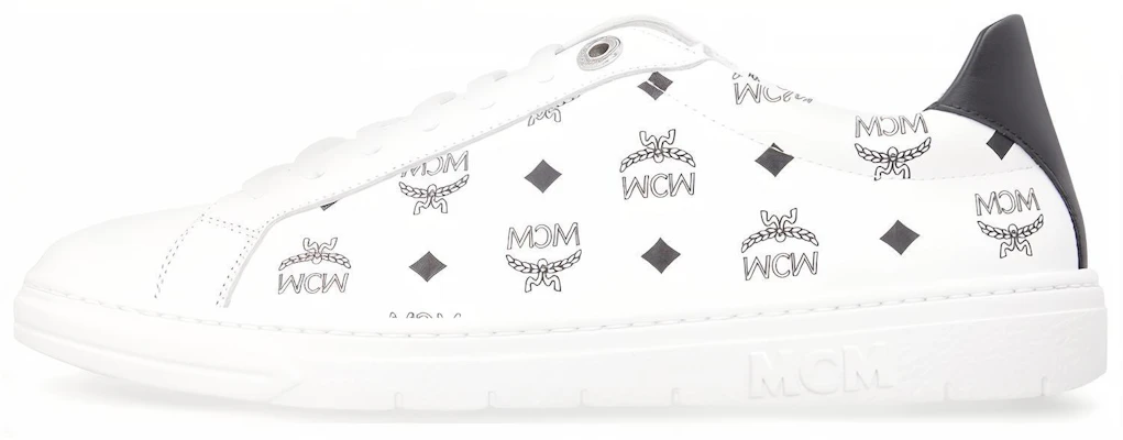 (Women) MCM Terrain Low-Top Calfskin Fashion Sneakers White Black MESBAMM05WT001 Buy (Women) MCM Terrain Low-Top Calfskin Fashion Sneakers White Black MESBAMM05WT001